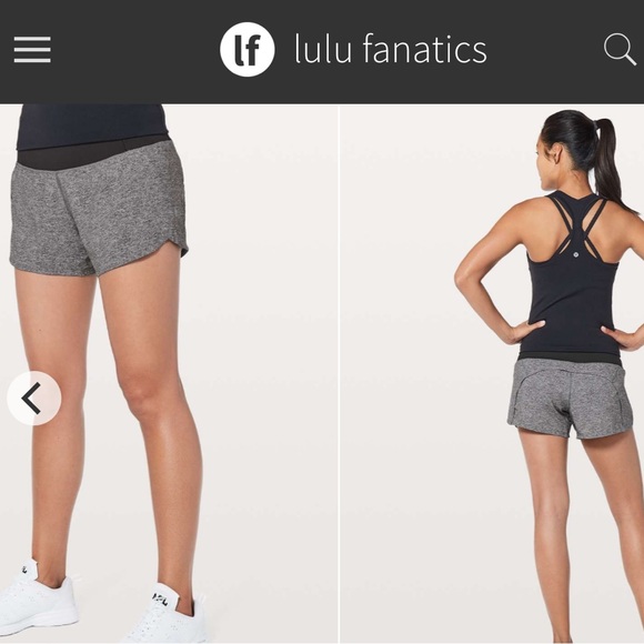 Lululemon Run Times Mid Rise Short II 4" Sz 4 Heather Lux Multi Black 4125 - Picture 1 of 8